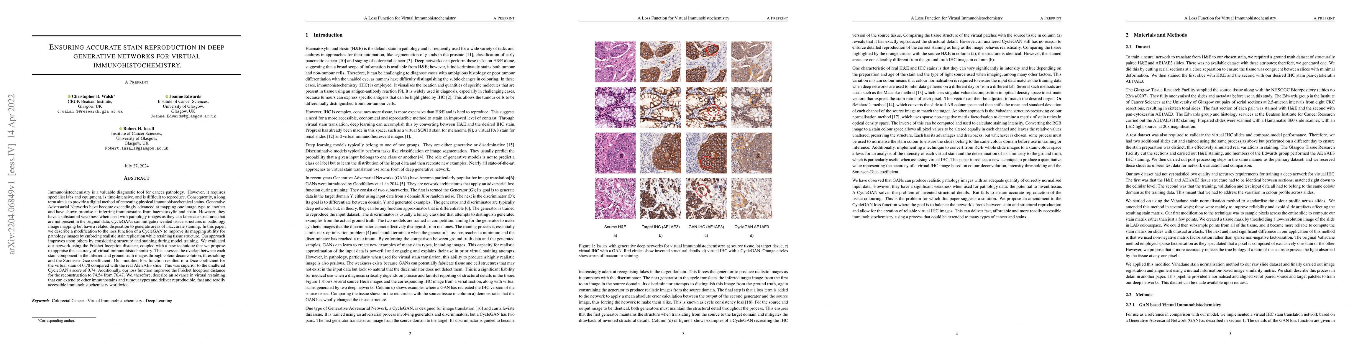 Thumbnail for Ensuring accurate stain reproduction in deep generative networks for
  virtual immunohistochemistry