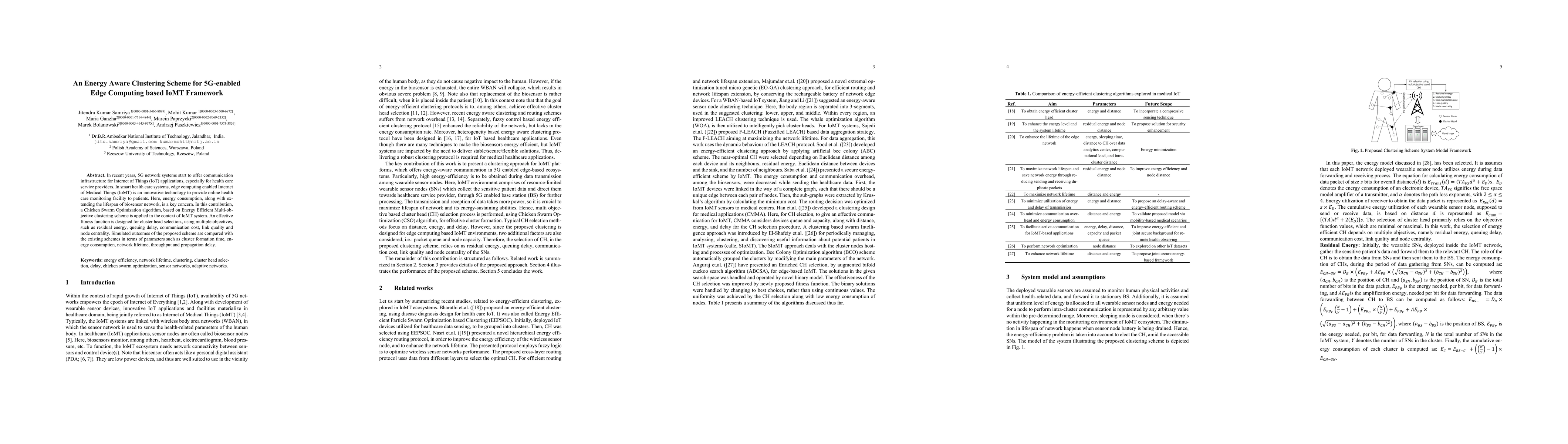 Thumbnail for An Energy Aware Clustering Scheme for 5G-enabled Edge Computing based
  IoMT Framework
