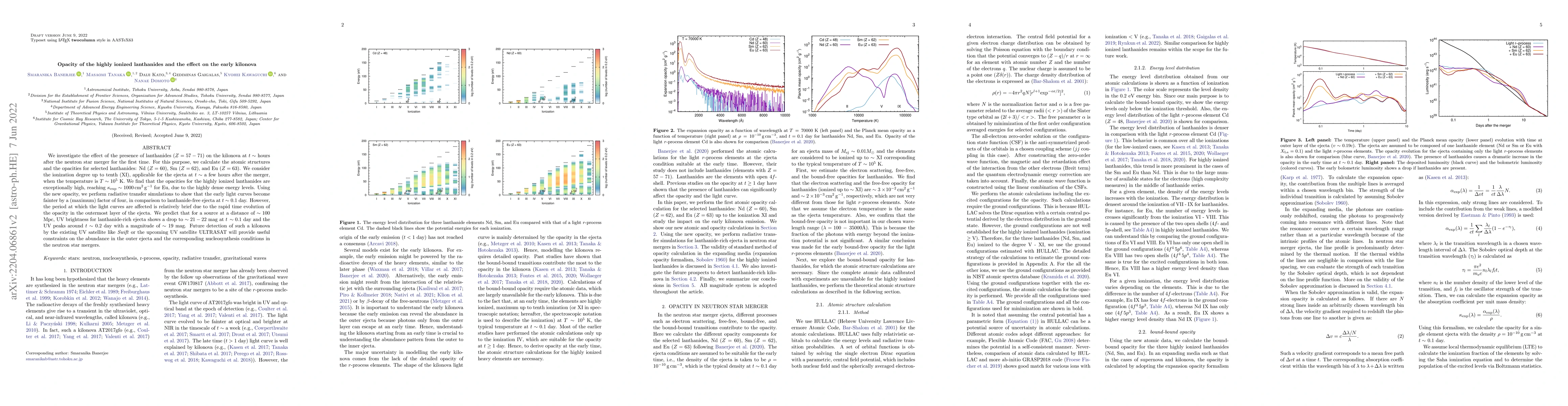 Thumbnail for Opacity of the highly ionized lanthanides and the effect on the early
  kilonova