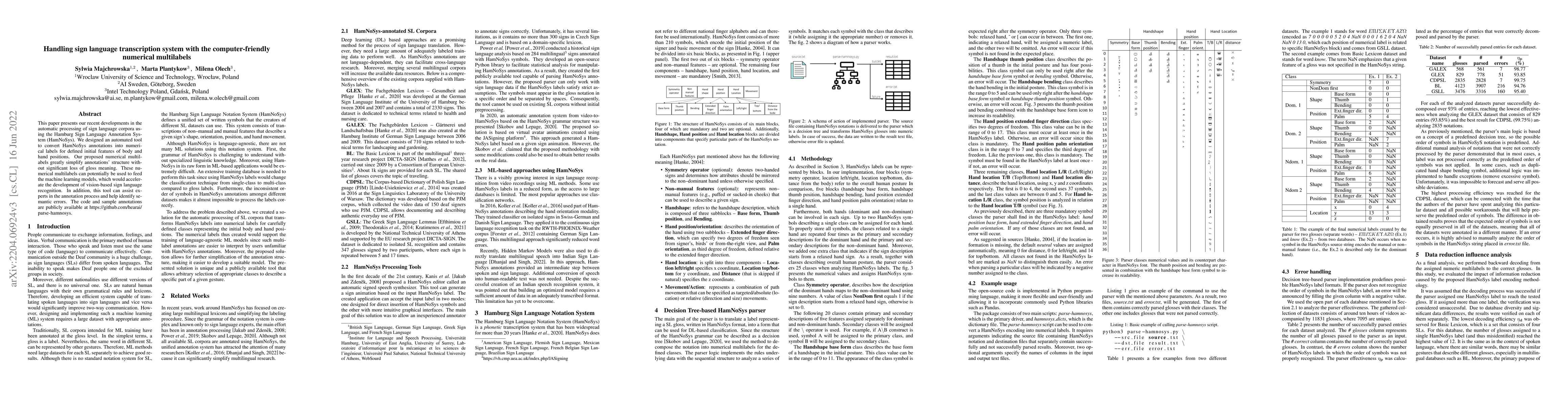 Thumbnail for Handling sign language transcription system with the computer-friendly
  numerical multilabels