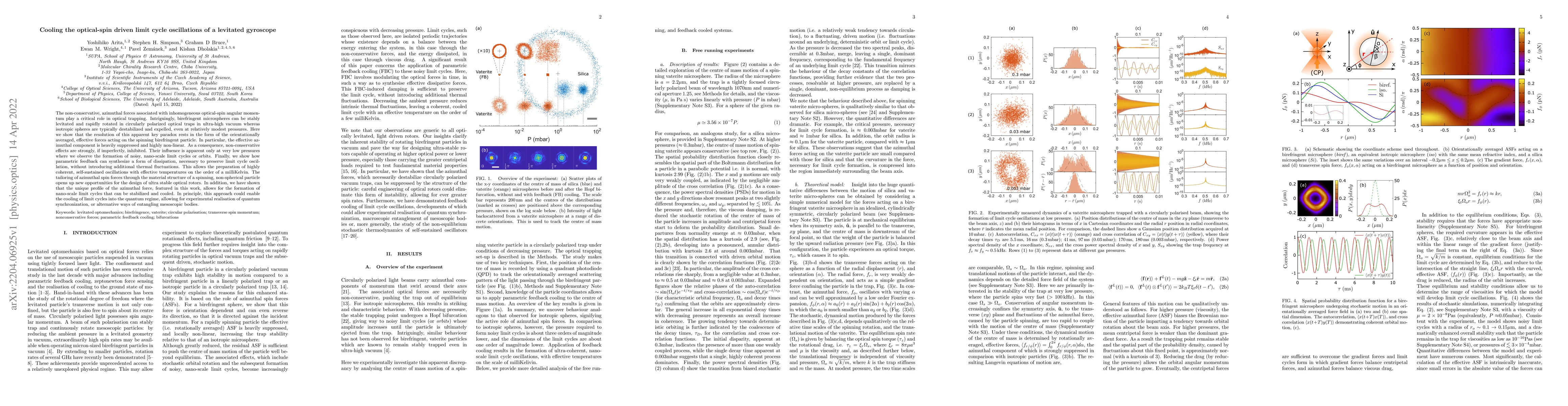 Thumbnail for Cooling the optical-spin driven limit cycle oscillations of a levitated
  gyroscope