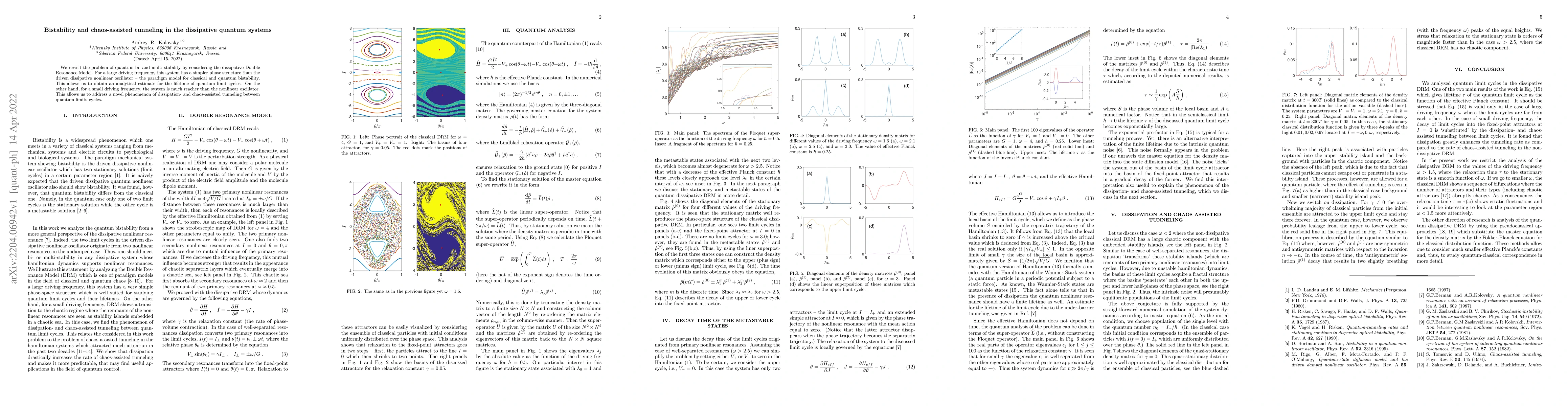 Thumbnail for Bistability and chaos-assisted tunneling in the dissipative quantum
  systems