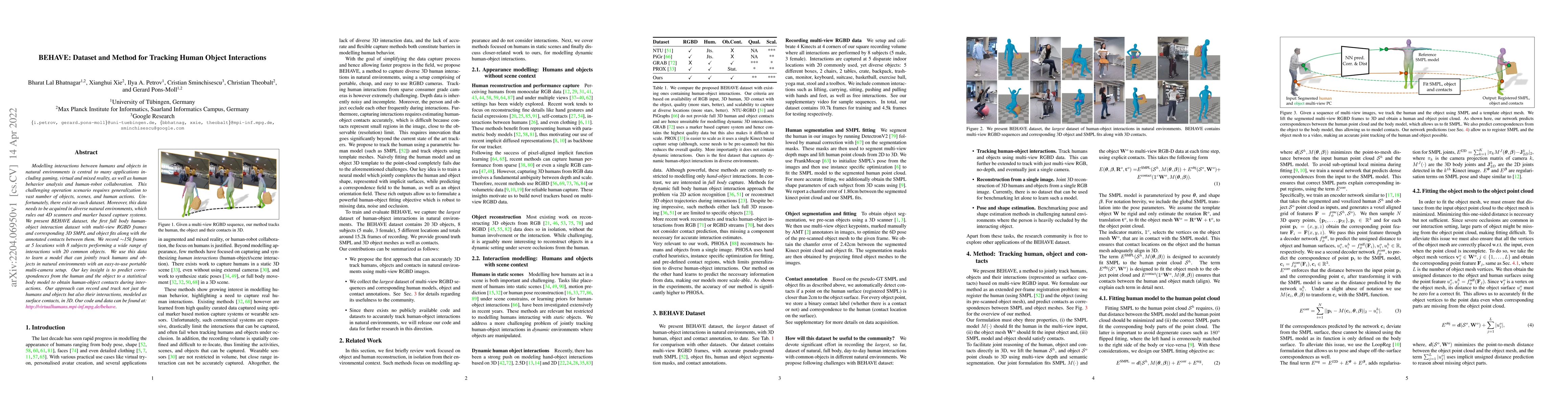 Thumbnail for BEHAVE: Dataset and Method for Tracking Human Object Interactions