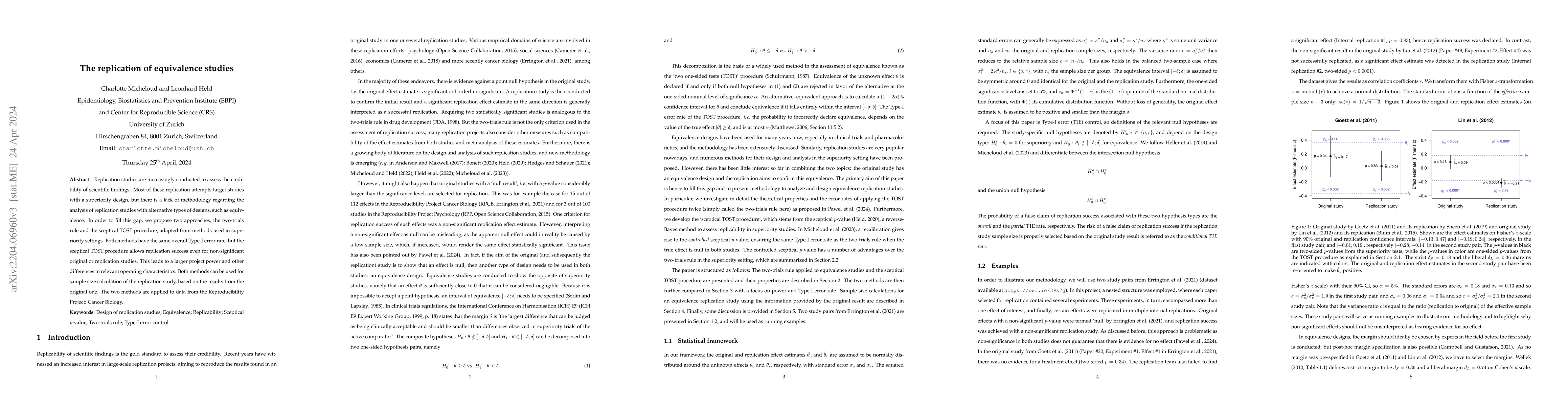 Thumbnail for The replication of equivalence studies