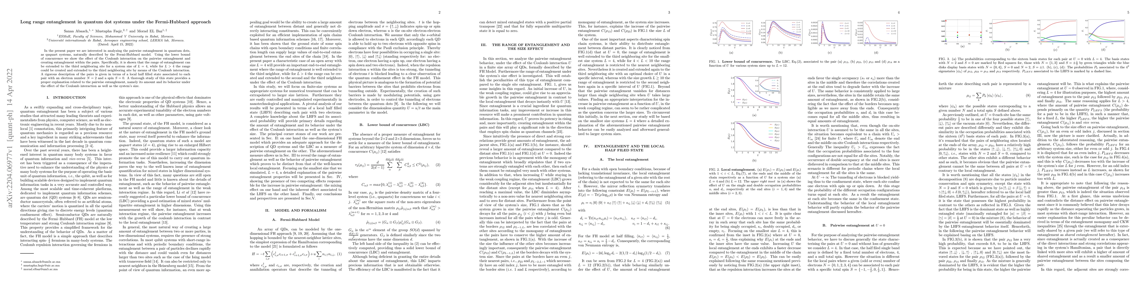 Thumbnail for Long range entanglement in quantum dot systems under the Fermi-Hubbard
  approach