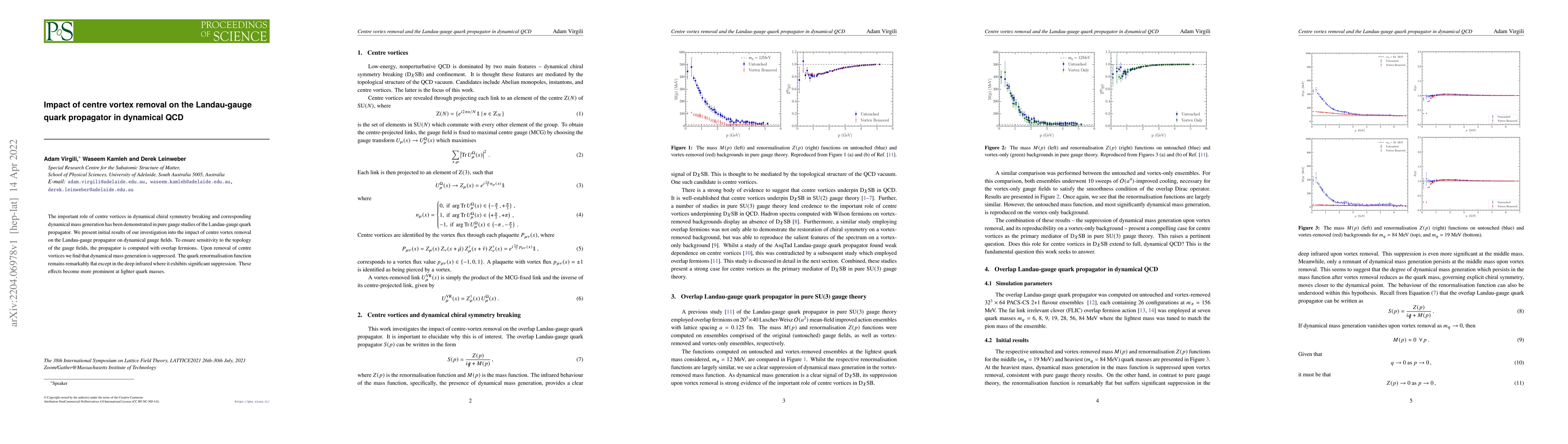 Thumbnail for Impact of centre vortex removal on the Landau-gauge quark propagator in
  dynamical QCD