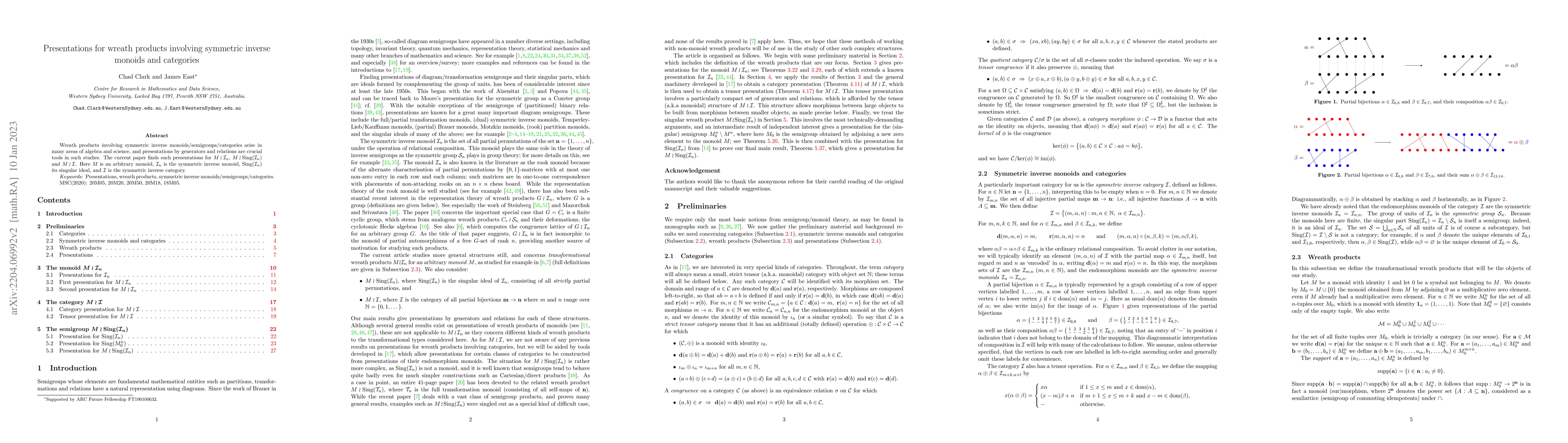 Thumbnail for Presentations for wreath products involving symmetric inverse monoids
  and categories