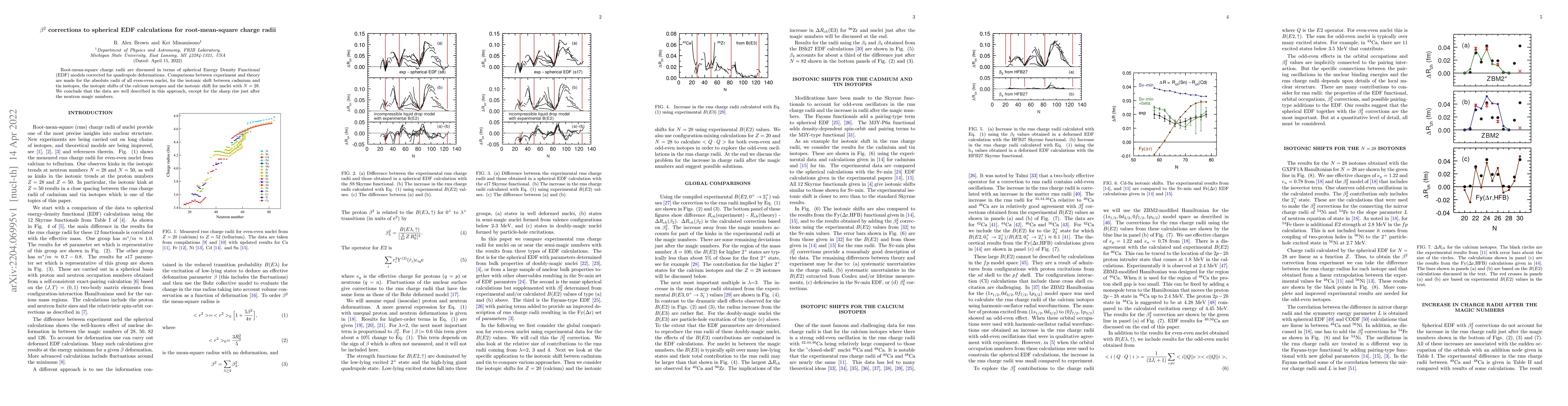 Thumbnail for $\beta^{2}$ corrections to spherical EDF calculations for
  root-mean-square charge radii