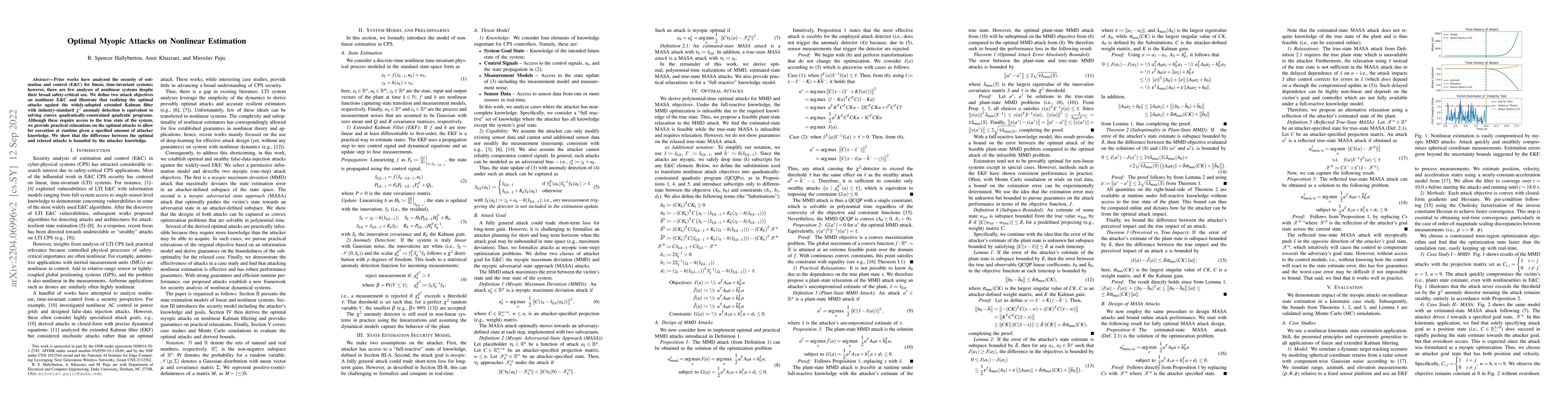 Thumbnail for Optimal Myopic Attacks on Nonlinear Estimation