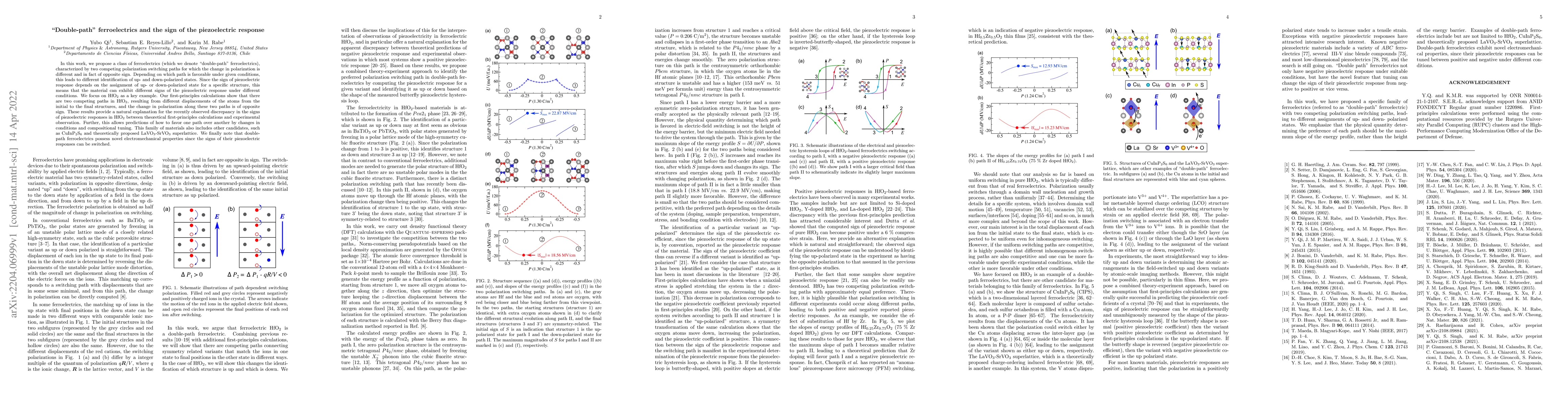 Thumbnail for "Double-path" ferroelectrics and the sign of the piezoelectric response