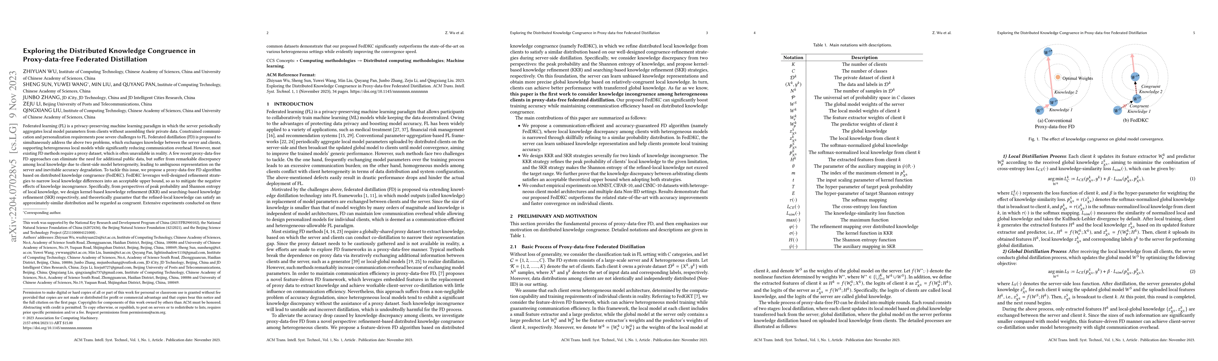 Thumbnail for Exploring the Distributed Knowledge Congruence in Proxy-data-free
  Federated Distillation