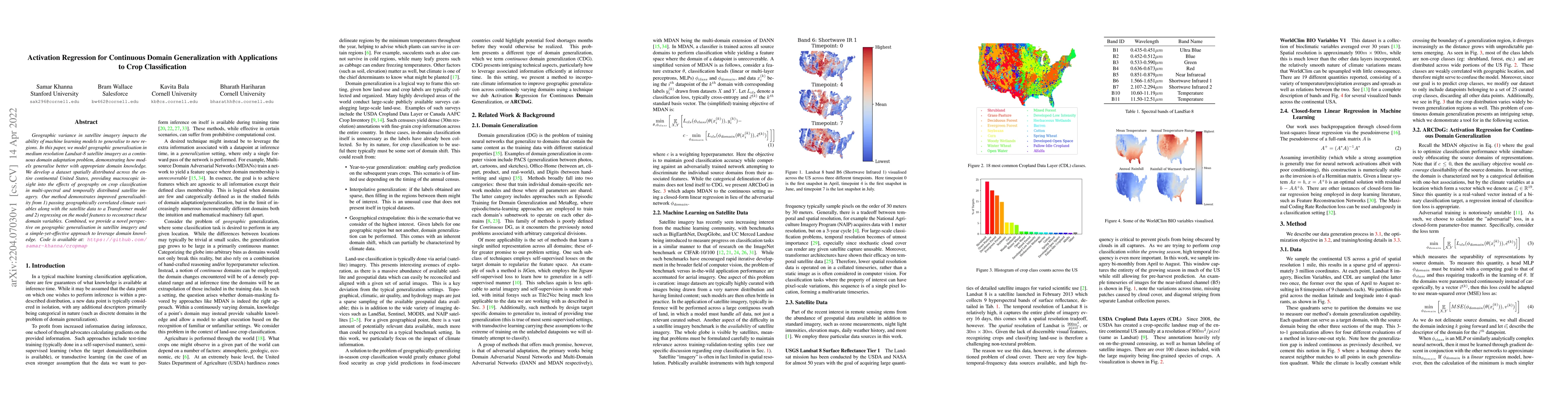 Thumbnail for Activation Regression for Continuous Domain Generalization with
  Applications to Crop Classification