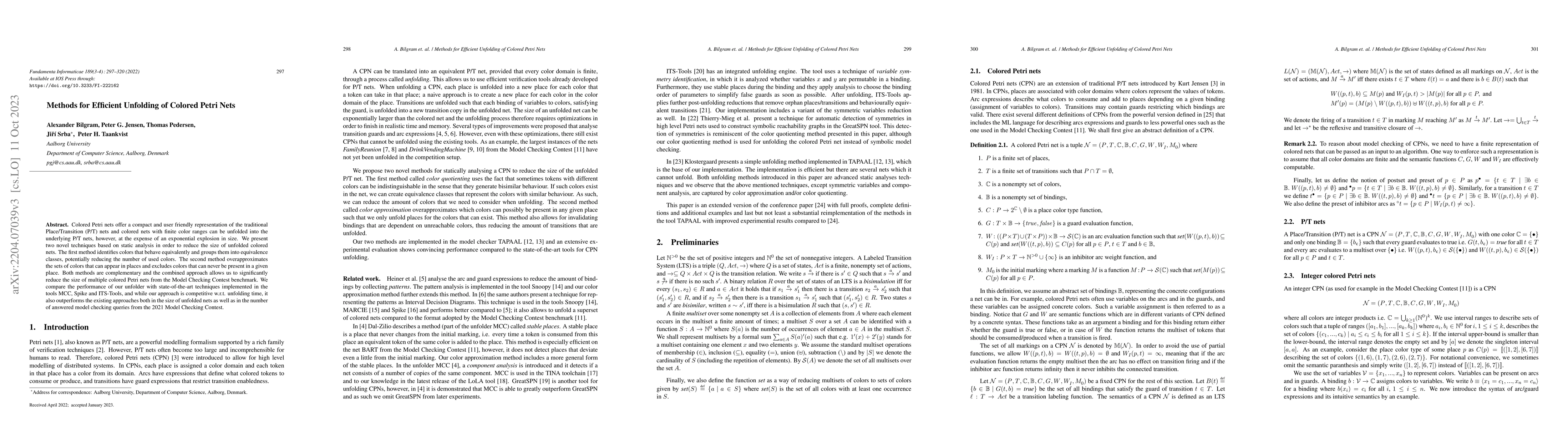 Thumbnail for Methods for Efficient Unfolding of Colored Petri Nets