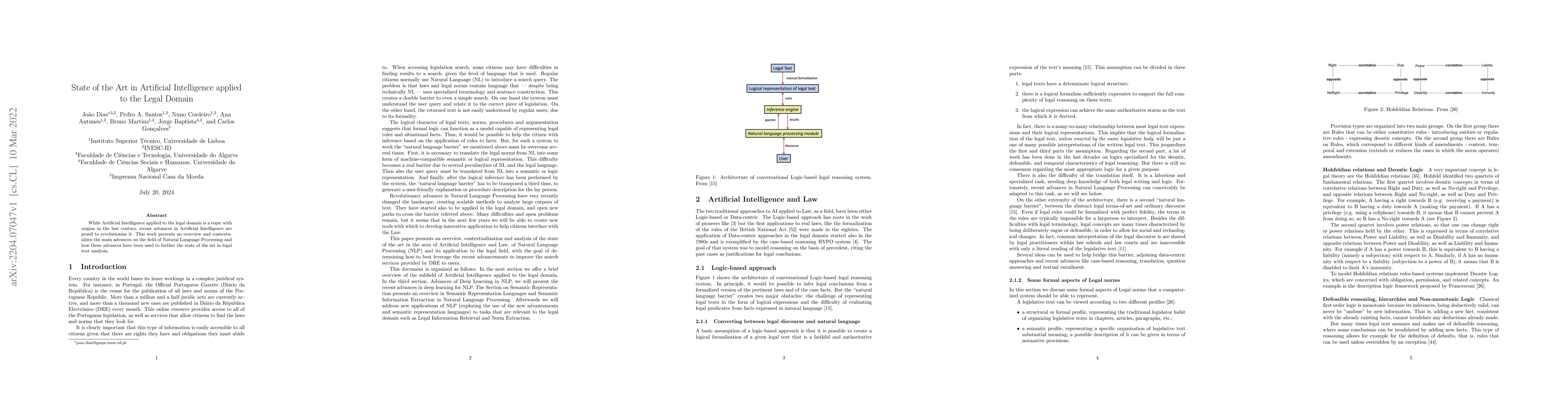 Thumbnail for State of the Art in Artificial Intelligence applied to the Legal Domain