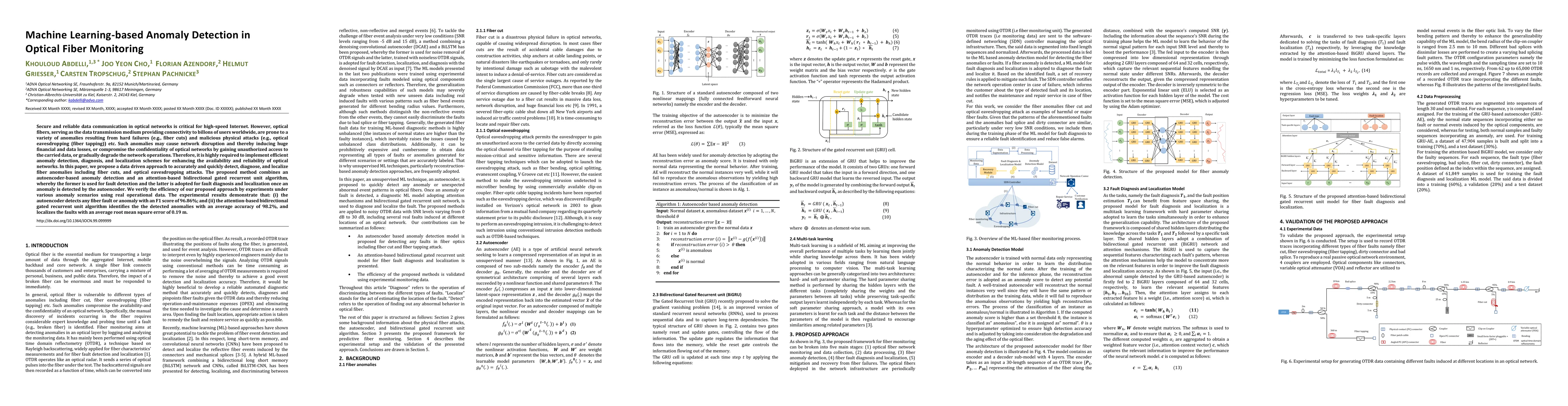 Thumbnail for Machine Learning-based Anomaly Detection in Optical Fiber Monitoring