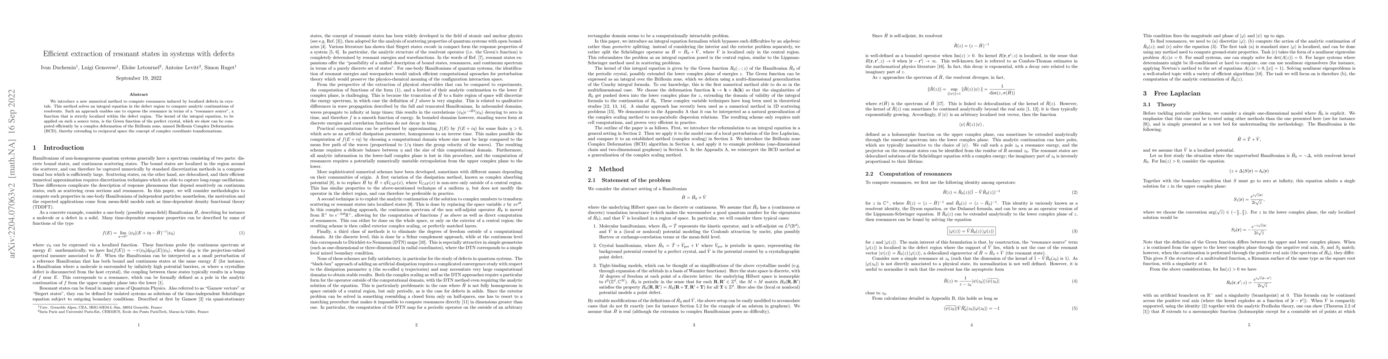 Thumbnail for Efficient extraction of resonant states in systems with defects