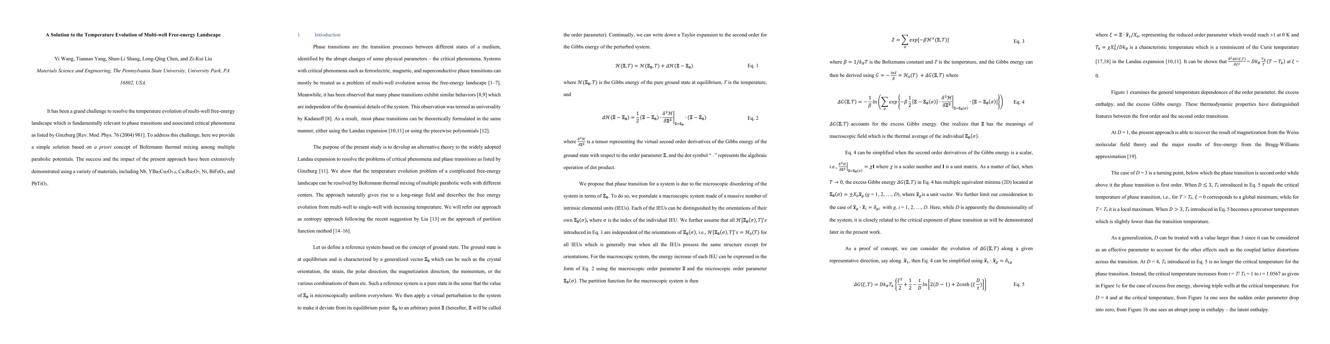 Thumbnail for A Solution to the Temperature Evolution of Multi-well Free-energy
  Landscape