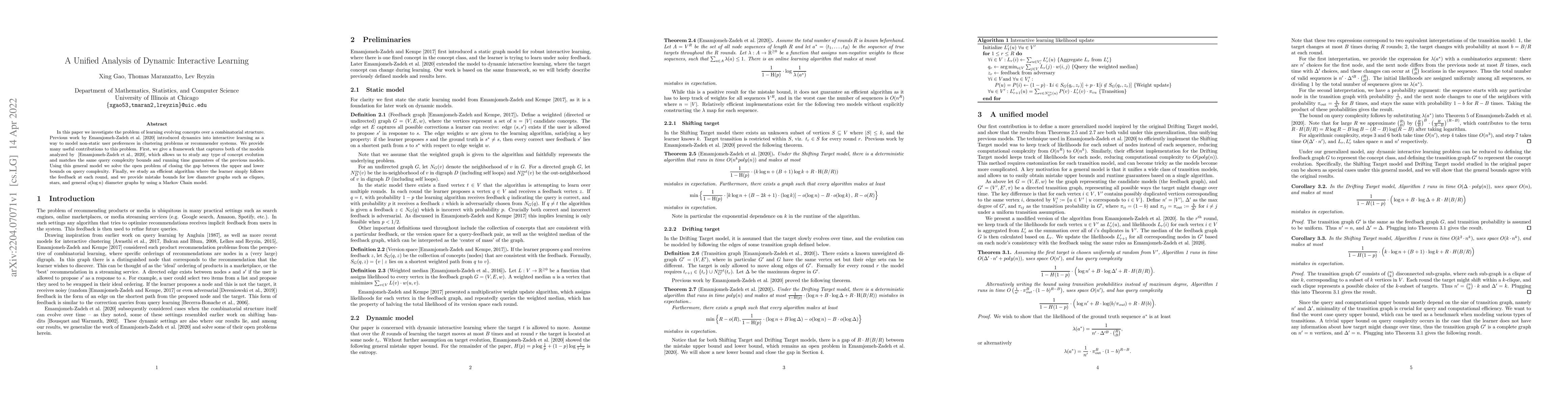 Thumbnail for A Unified Analysis of Dynamic Interactive Learning