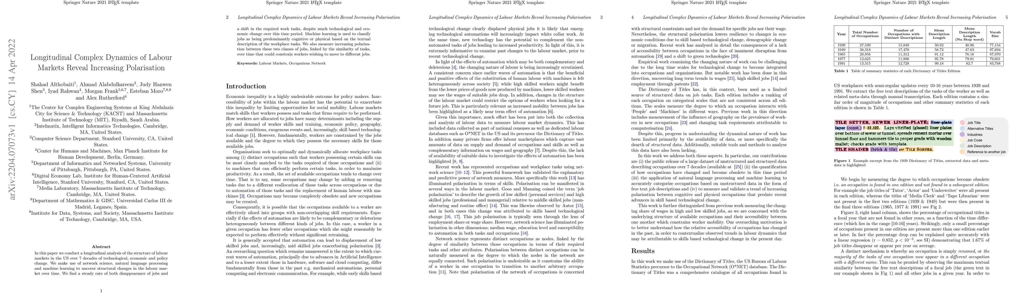 Thumbnail for Longitudinal Complex Dynamics of Labour Markets Reveal Increasing
  Polarisation