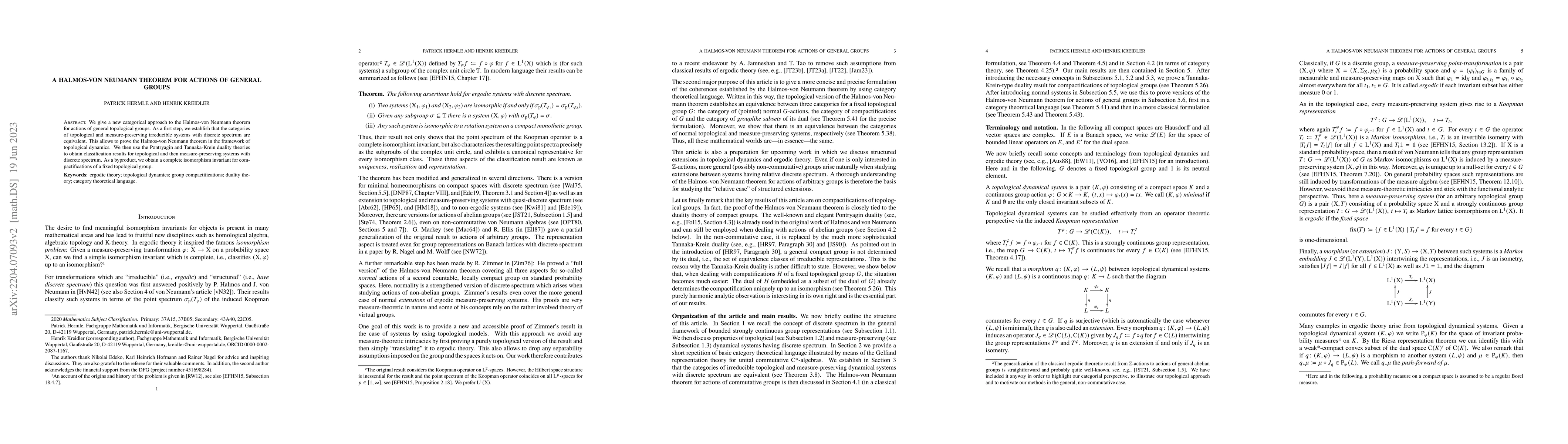Thumbnail for A Halmos-von Neumann theorem for actions of general groups