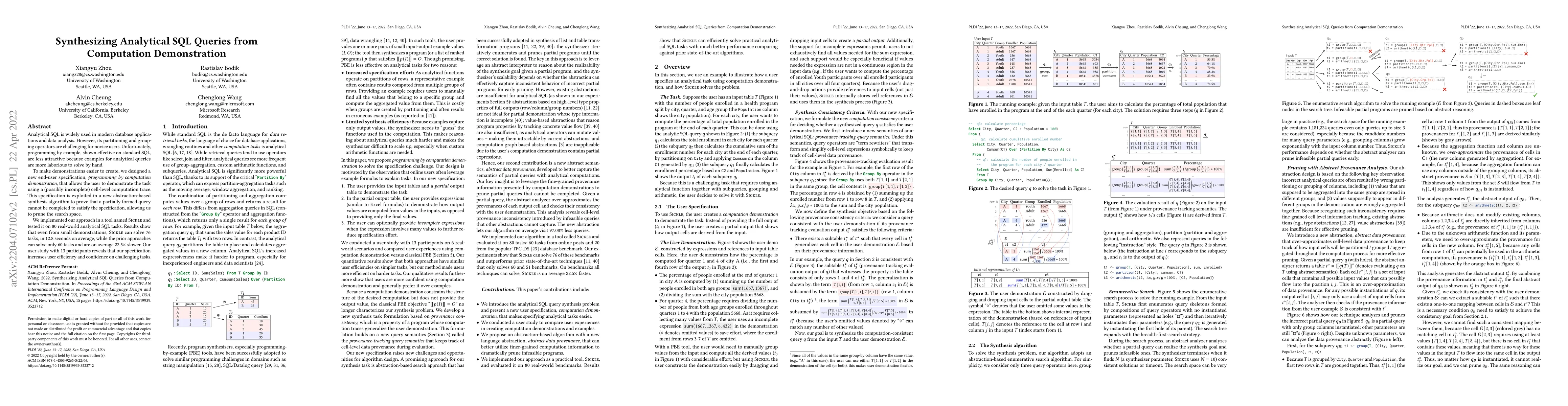 Thumbnail for Synthesizing Analytical SQL Queries from Computation Demonstration