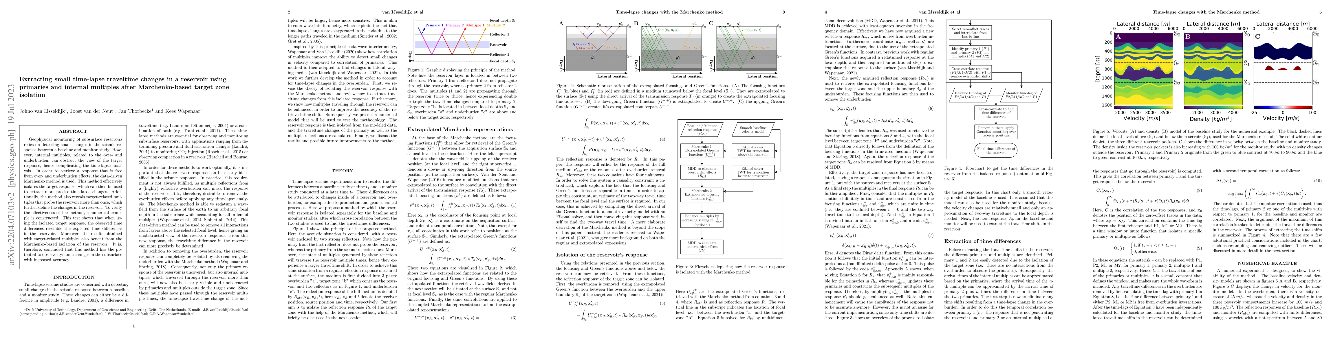 Thumbnail for Extracting small time-lapse traveltime changes in a reservoir using
  primaries and internal multiples after Marchenko-based target zone isolation