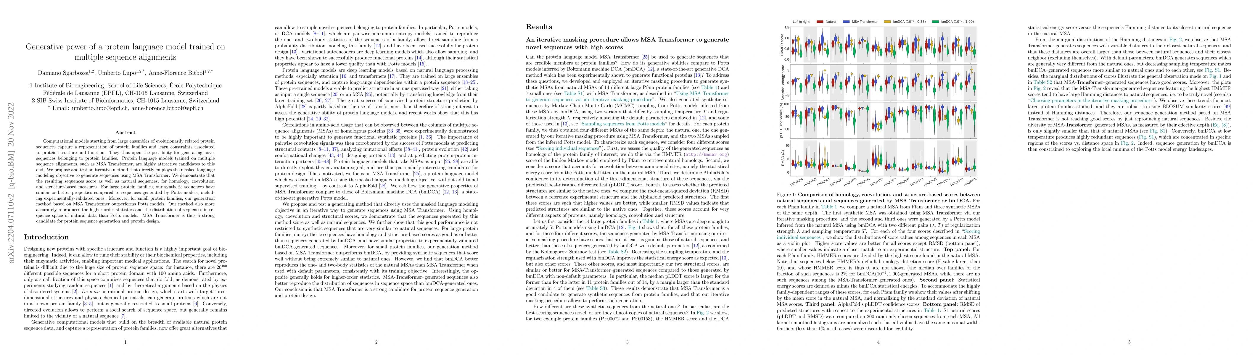 Thumbnail for Generative power of a protein language model trained on multiple
  sequence alignments
