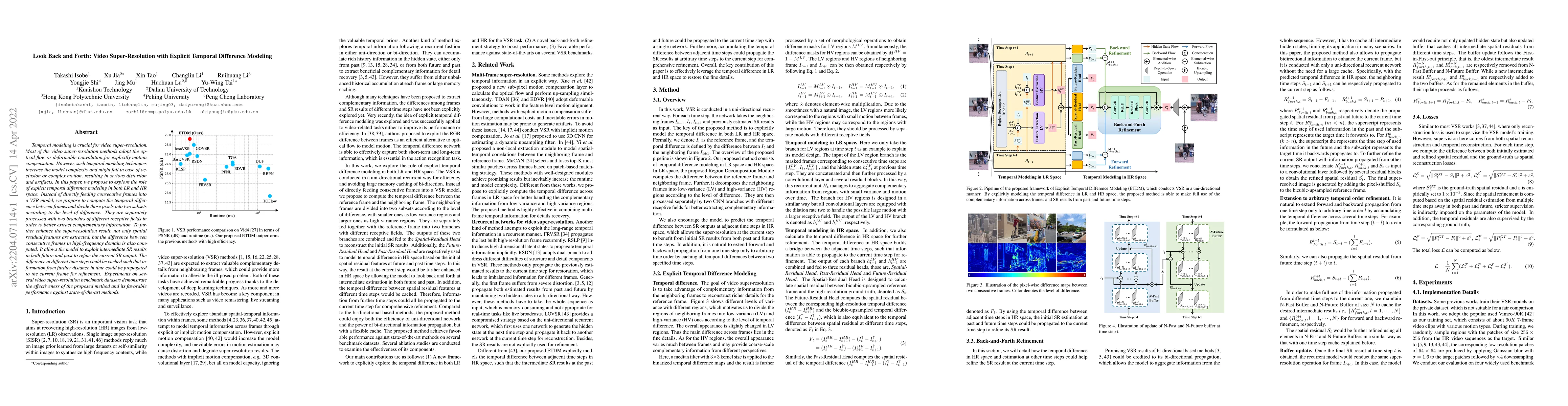 Thumbnail for Look Back and Forth: Video Super-Resolution with Explicit Temporal
  Difference Modeling