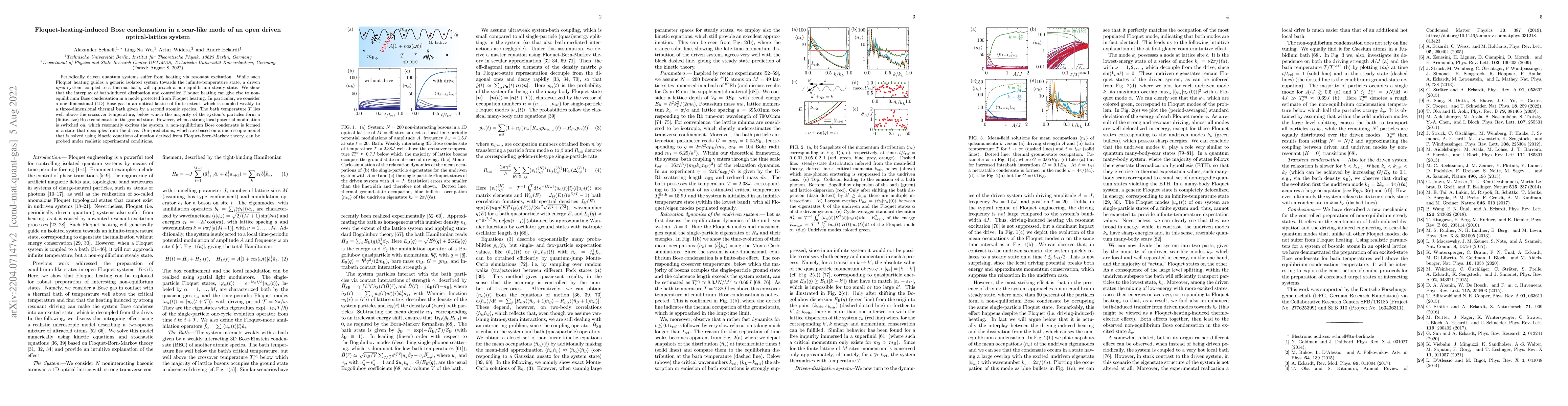 Thumbnail for Floquet-heating-induced Bose condensation in a scar-like mode of an open
  driven optical-lattice system