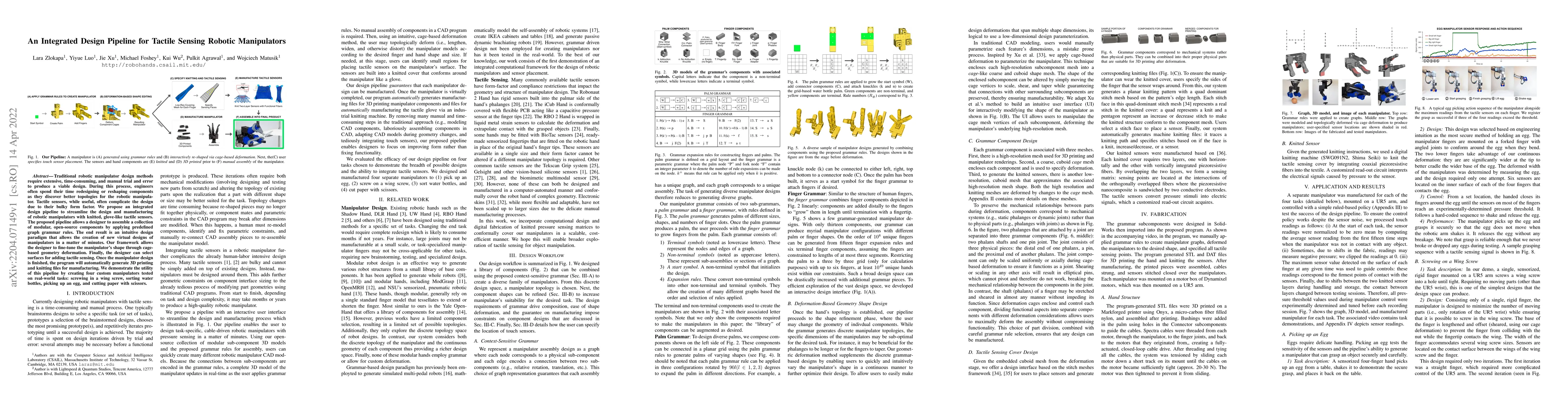 Thumbnail for An Integrated Design Pipeline for Tactile Sensing Robotic Manipulators