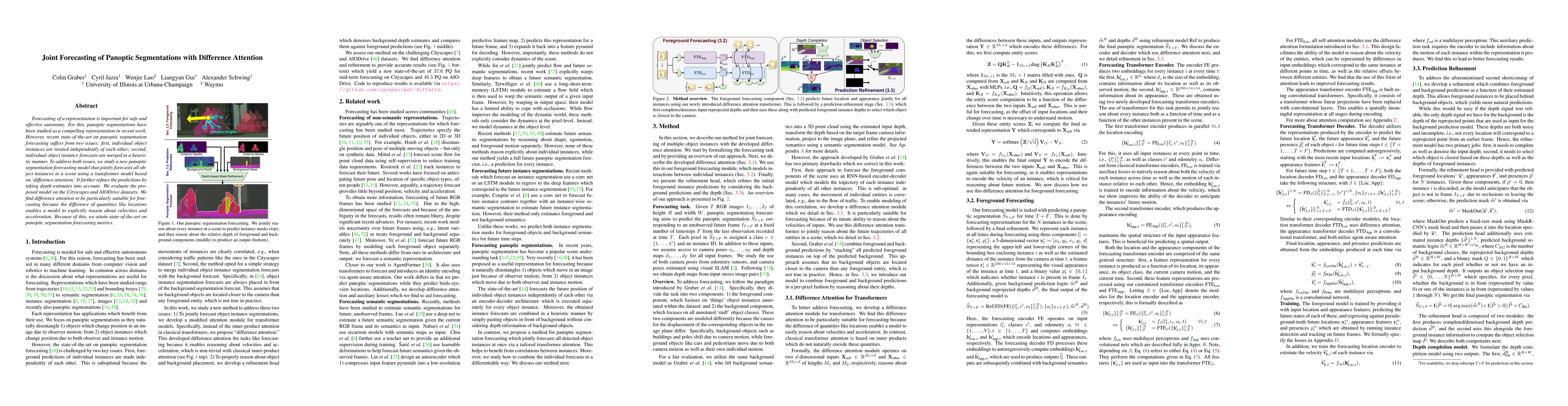 Thumbnail for Joint Forecasting of Panoptic Segmentations with Difference Attention