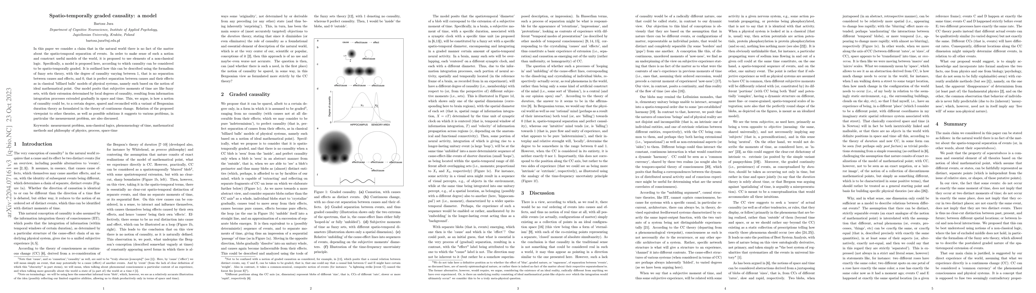 Thumbnail for Spatio-temporally graded causality: a model