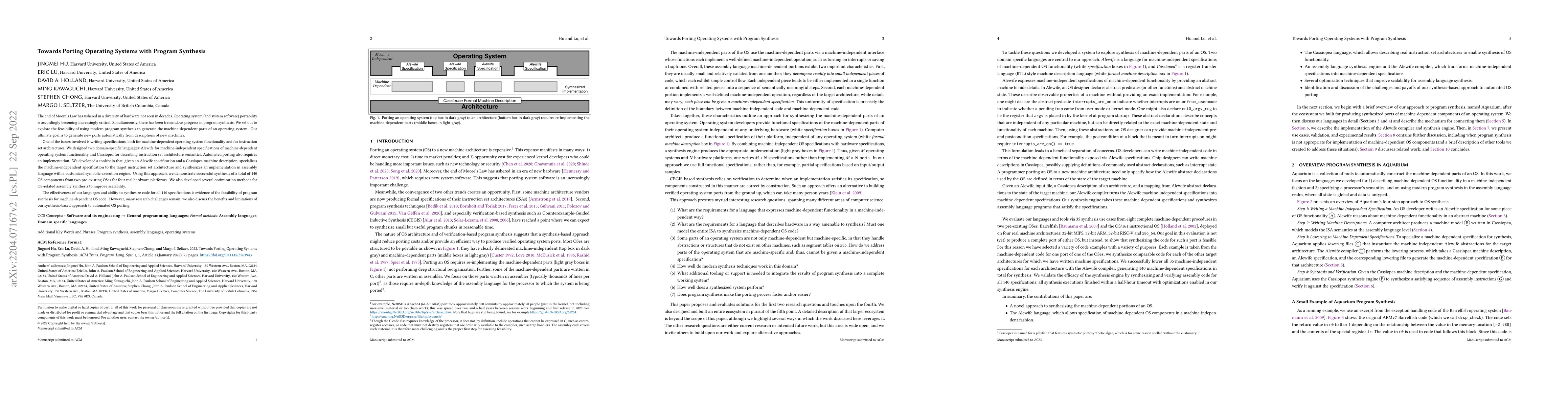 Thumbnail for Towards Porting Operating Systems with Program Synthesis
