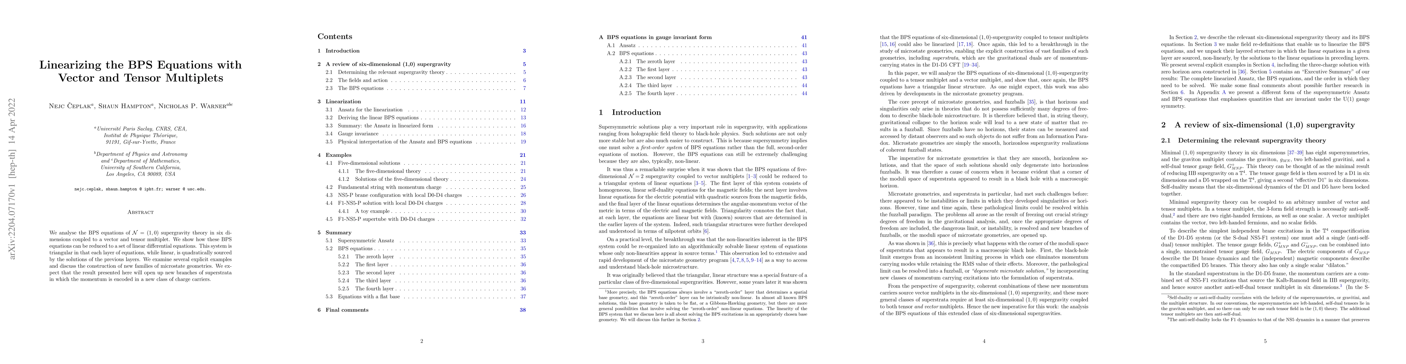 Thumbnail for Linearizing the BPS Equations with Vector and Tensor Multiplets