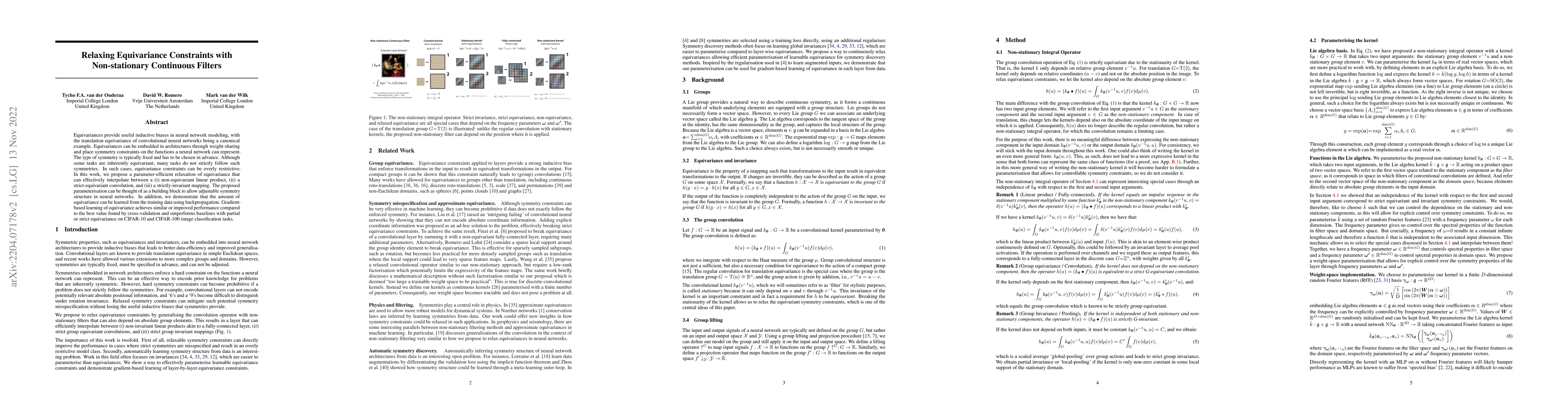 Thumbnail for Relaxing Equivariance Constraints with Non-stationary Continuous Filters