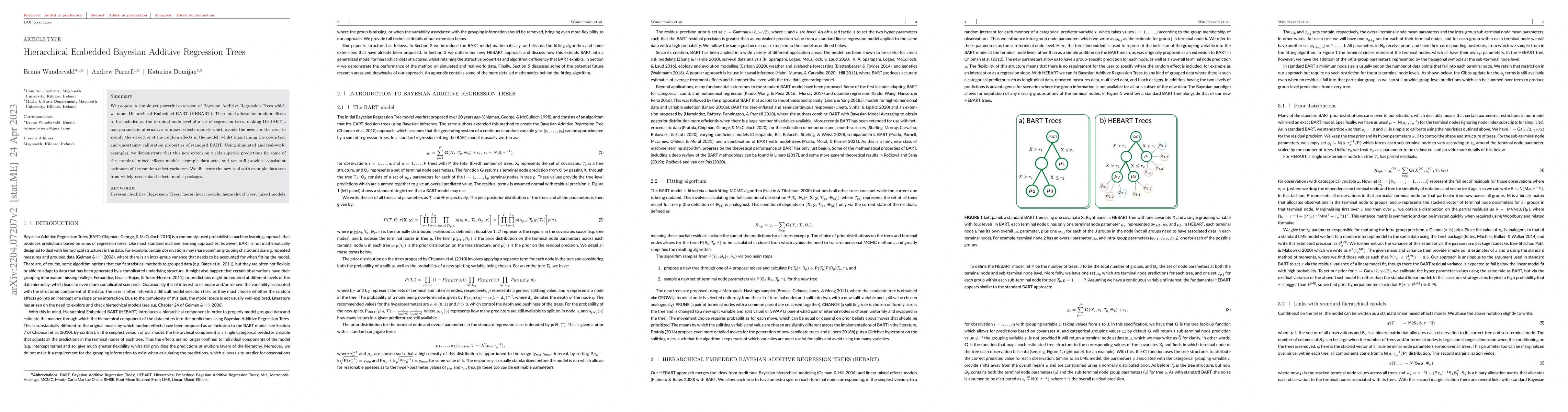 Thumbnail for Hierarchical Embedded Bayesian Additive Regression Trees