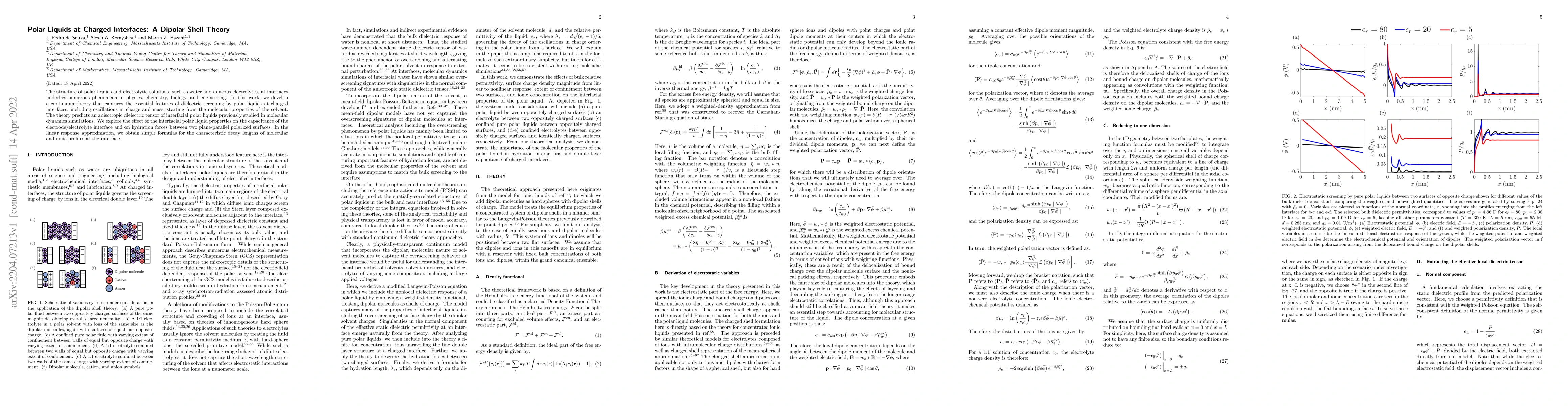 Thumbnail for Polar Liquids at Charged Interfaces: A Dipolar Shell Theory
