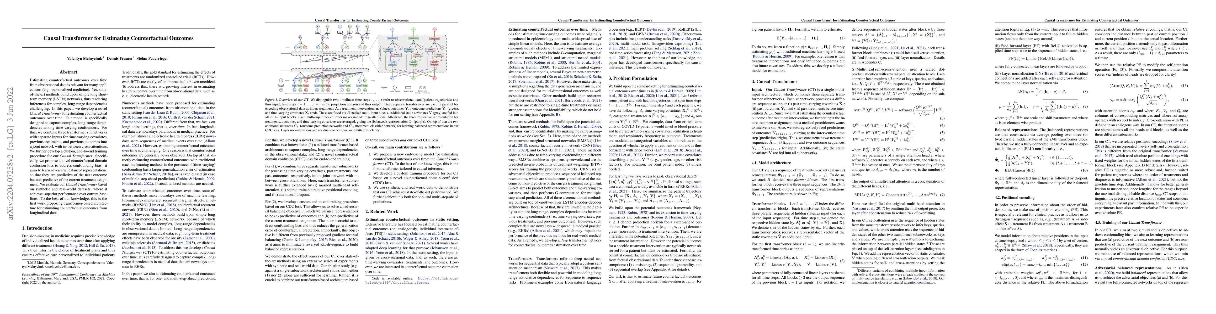 Thumbnail for Causal Transformer for Estimating Counterfactual Outcomes