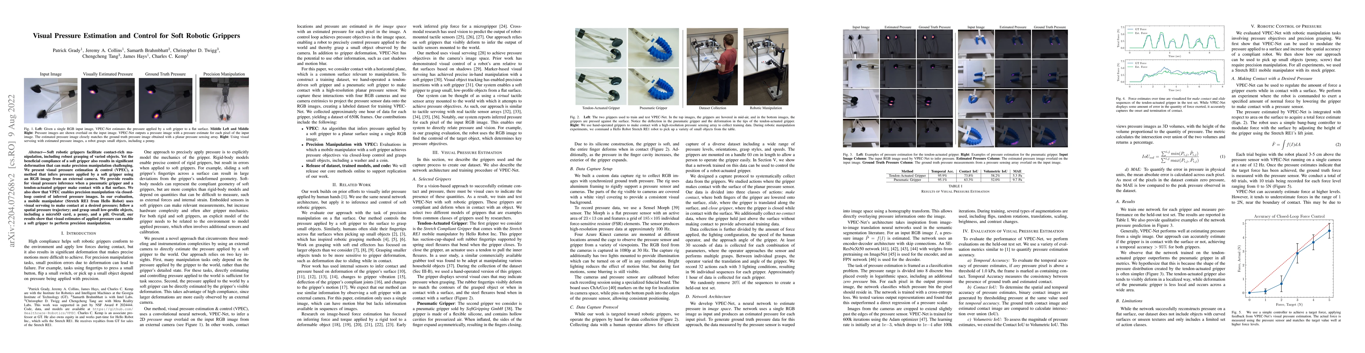 Thumbnail for Visual Pressure Estimation and Control for Soft Robotic Grippers