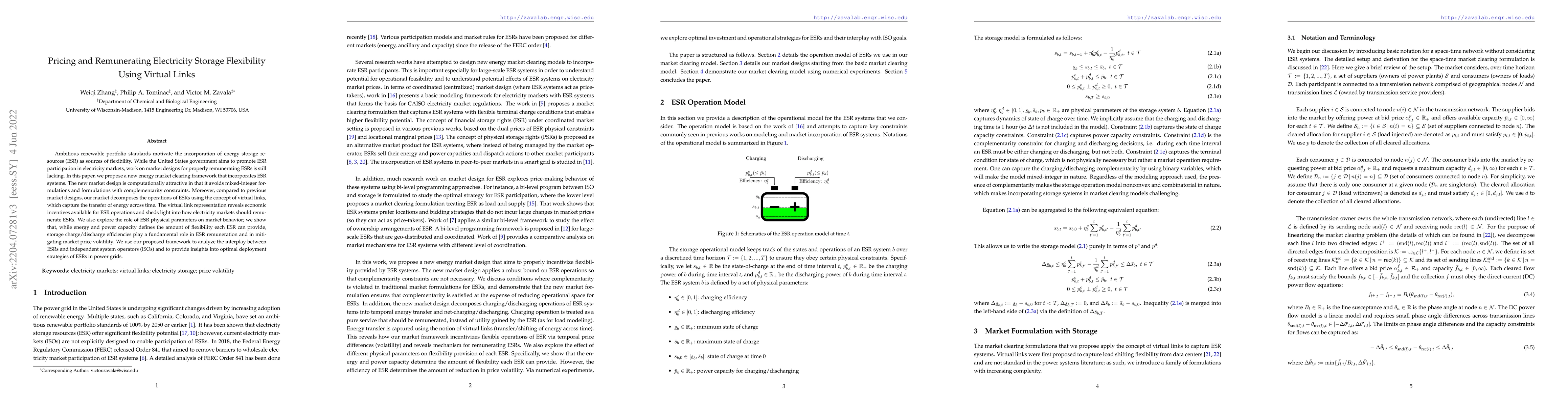 Thumbnail for Pricing and Remunerating Electricity Storage Flexibility Using Virtual
  Links