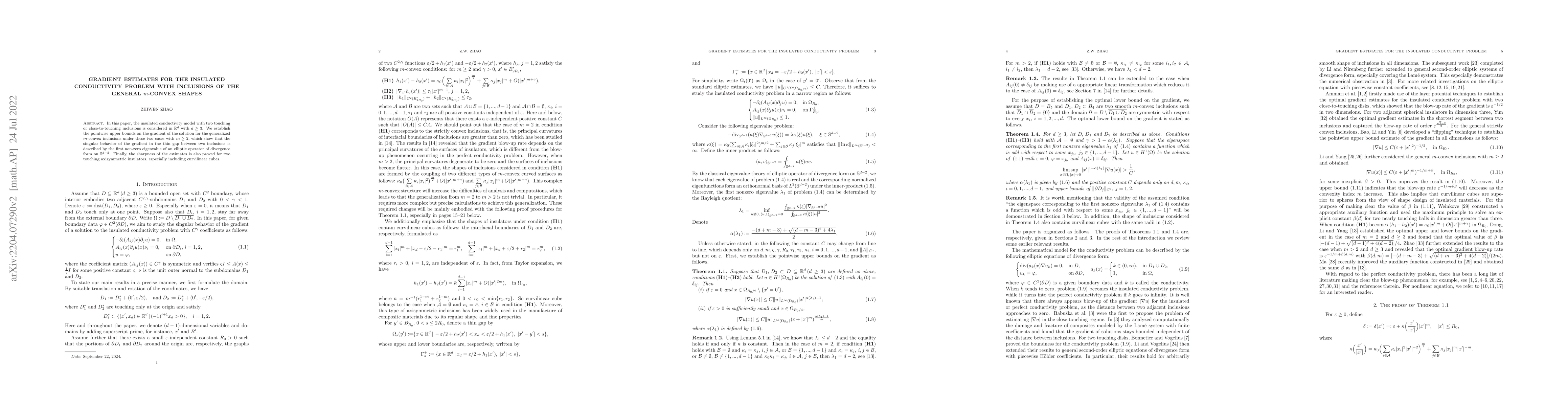 Thumbnail for Gradient estimates for the insulated conductivity problem with
  inclusions of the general $m$-convex shapes