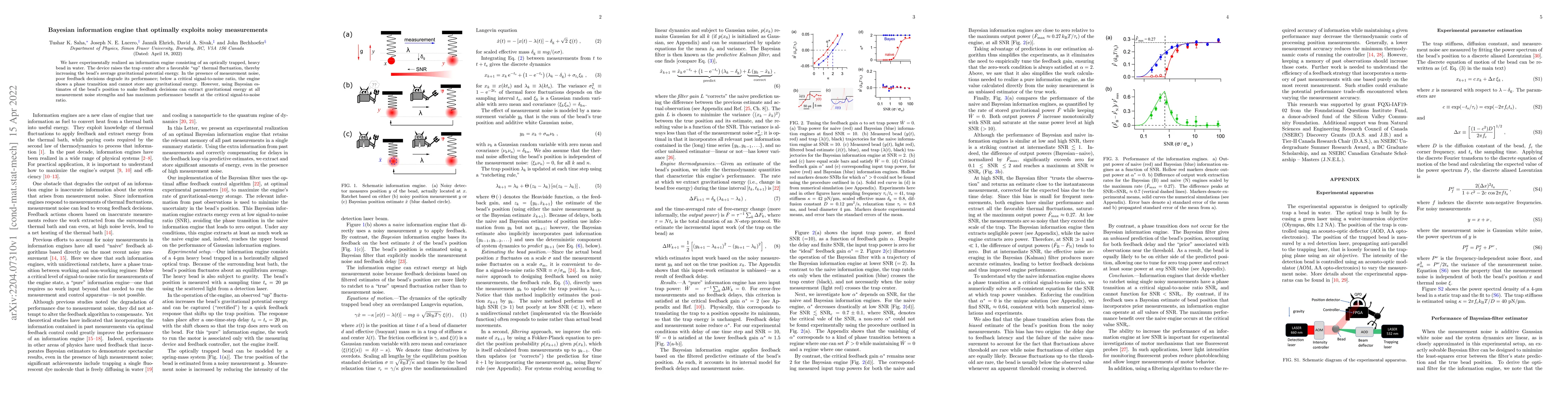 Thumbnail for Bayesian information engine that optimally exploits noisy measurements
