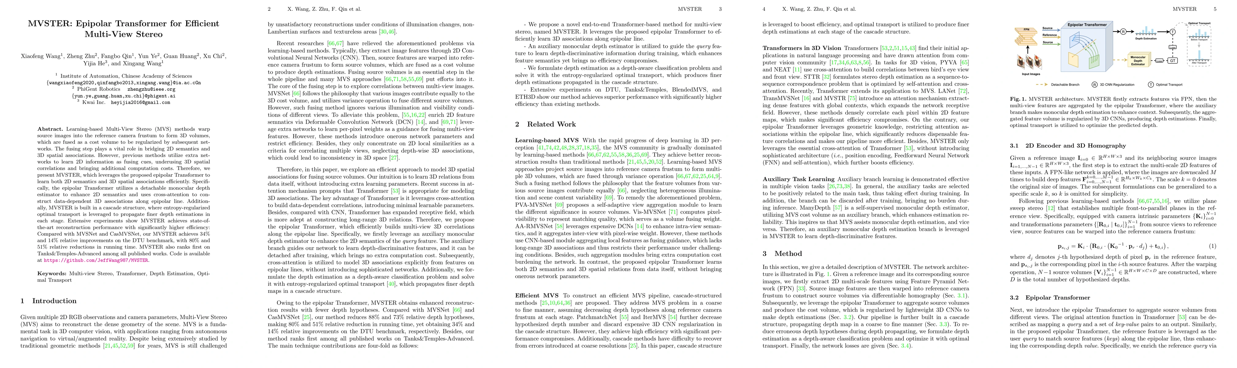 Thumbnail for MVSTER: Epipolar Transformer for Efficient Multi-View Stereo