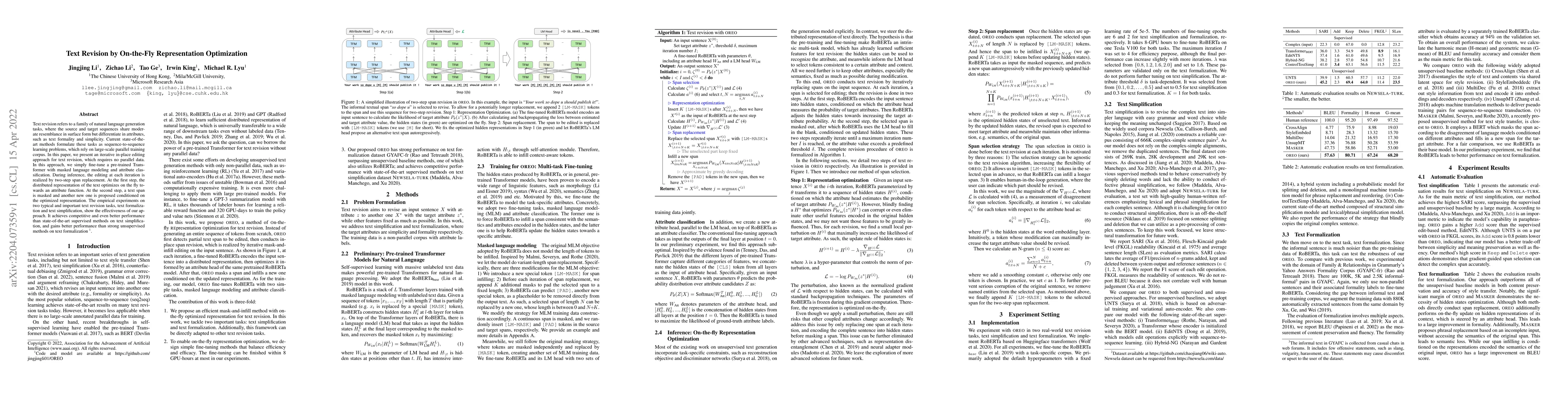 Thumbnail for Text Revision by On-the-Fly Representation Optimization