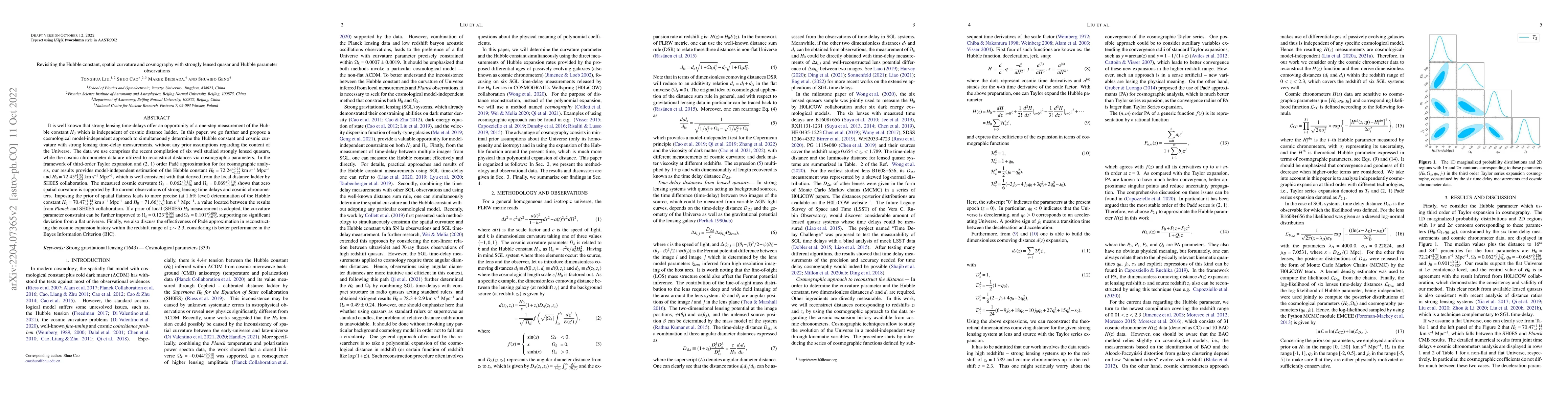 Thumbnail for Revisiting the Hubble constant, spatial curvature and cosmography with
  time-delay and cosmic chronometer observations