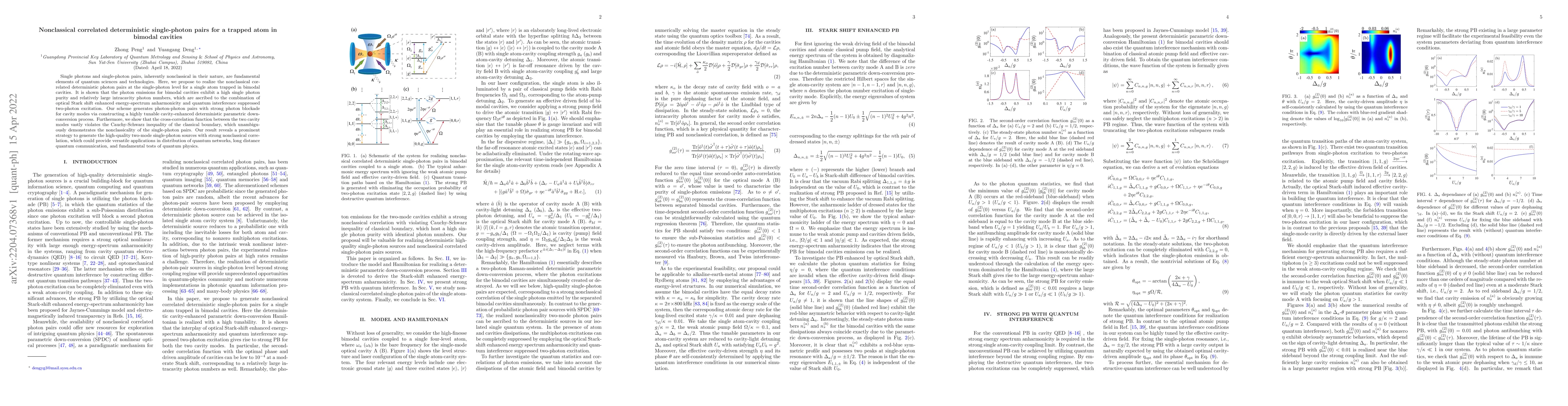 Thumbnail for Nonclassical correlated deterministic single-photon pairs for a trapped
  atom in bimodal cavities