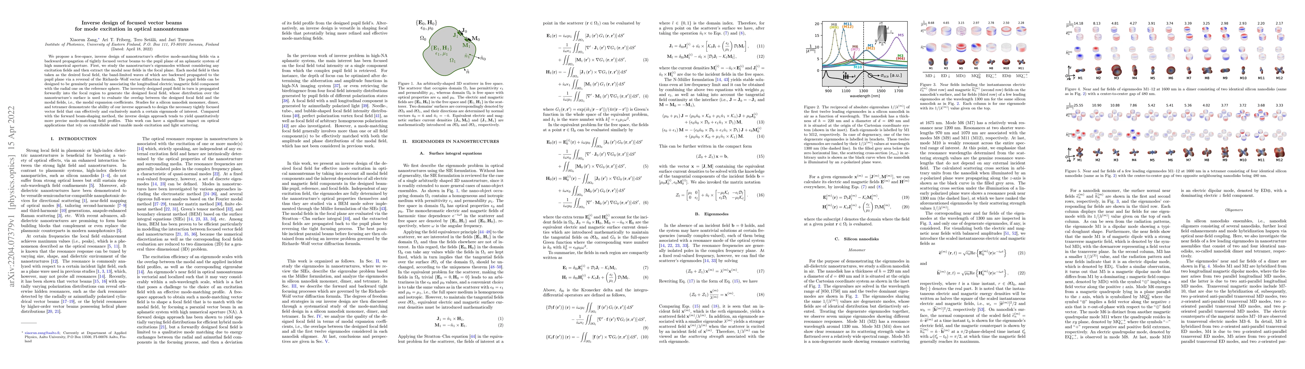 Thumbnail for Inverse design of focused vector beams for mode excitation in optical
  nanoantennas