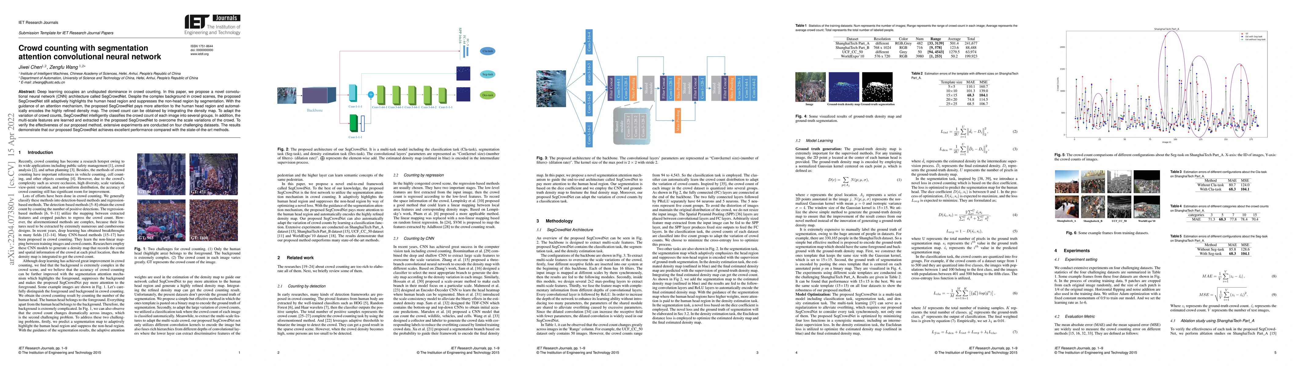 Thumbnail for Crowd counting with segmentation attention convolutional neural network