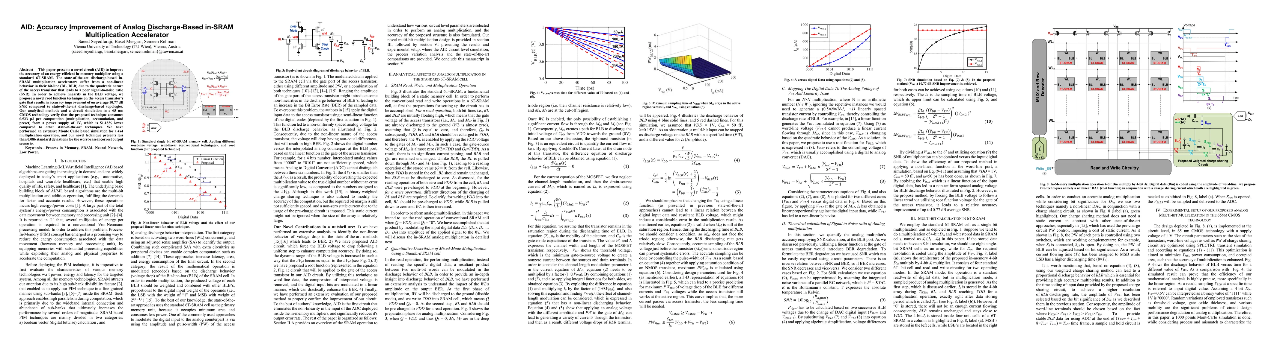 Thumbnail for AID: Accuracy Improvement of Analog Discharge-Based in-SRAM
  Multiplication Accelerator