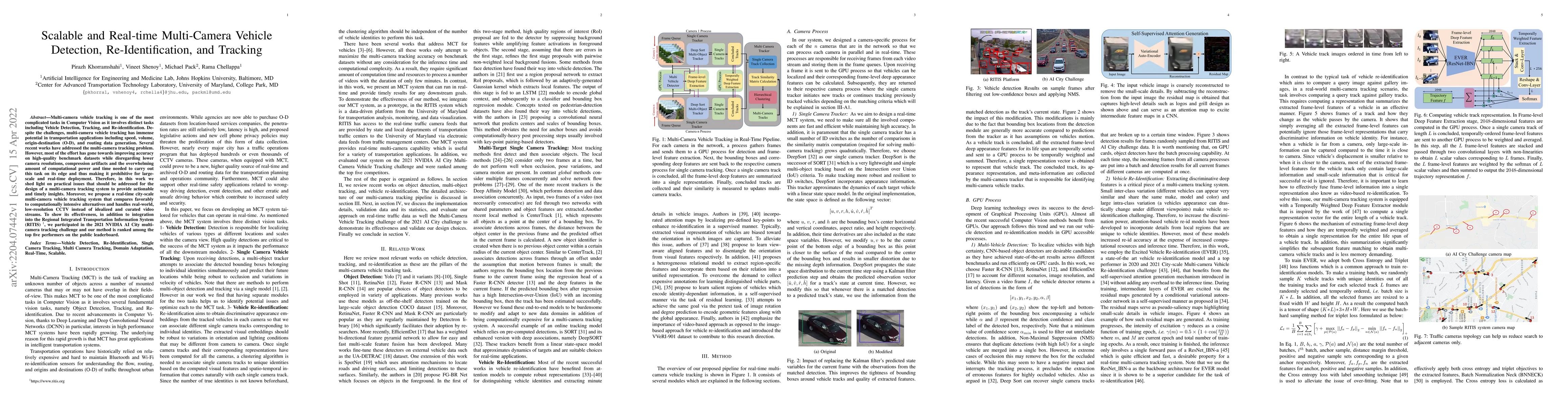 Thumbnail for Scalable and Real-time Multi-Camera Vehicle Detection,
  Re-Identification, and Tracking